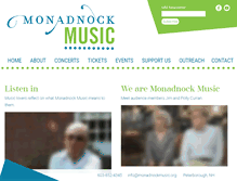 Tablet Screenshot of monadnockmusic.org